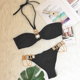 Fongt New Swimsuit Luxury Crystal Diamond Chain Women's Split Swimsuit Strapless Strap Sexy