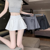 Fongt Tie With Low-Waisted Babes Half-Dress Girl Retro College Wind-Proof Light Suit Short Skirt A-Word Mini-Skirt