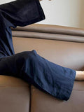 Fongt Class Recommendation!High-End Rain-Dew Linen Ready-On-Wear~ Tibetan Blue Casual Trousers Women's Soft Skin Straight Trousers