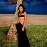 Black Chain Link Bandeau Midi Dress-Outfit