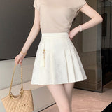 Fongt Chinese A-Dress Skirt Women's Early Autumn Black Short Skirt New Bag Hip Skirt High Waist Thin 100-Fold Skirt Package Post