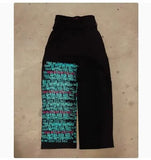 Fongt New Popular Fake Two Wide Leg Trousers Print Series Of Young Couples Round-Collar T-Shirt