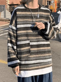 Men's Pocket Striped Knit Sweater-Outfit