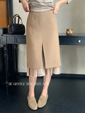 Fongt Xixi 13 Line 2025 Autumn White Standard Elegant High-Waisted Skirt Wool A-B-Pack Short Skirt 85287