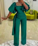 Fongt Women's Clothing 2025Wish Summer High-Waist Temperament Large-Size African Jumpsuit