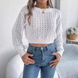 Fongt Shooting 2025 Autumn And Winter Sexy Dew Button Hollow Long-Sleeved Cover Sweater Women's Clothing