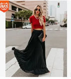Fongt 2024 New Large-Size High-Waisted Half-Dress Women's Large Swing Skirt Wrinkles Long