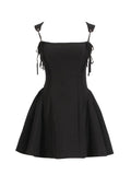 Fongt Temperament Dress Women 2025 Spring New Elegant Wind Strap Design Feel Solid Color Sling