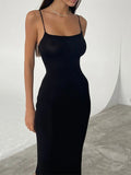 Fongt Tight Knit Dress 2023 Summer New Sexy Open-Fork Temperament Sling