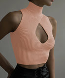 Fongt Spring And Summer Explosion Women's Sleeveless Hollow Repair Body Weaving Small