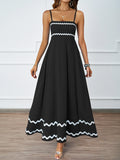 Fongt Summer Solid Color Lace Splicing Elegant Slings Bras Oversized Dress Dress Woman