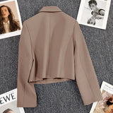 Fongt Jade Green Suit Jacket Female Autumn 2024 New Small Person Temperament Casual Versatile Small Suit Woman-Outfit