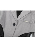 Dress Tulle Patchwork Women Fall Popular Dress Design Stylish Ladies Solid Retro Button Temperament Dress Chic
