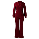 Fongt Women's Clothing 2025 Autumn And Winter 2025 New Female Fashion Temperament Tied With Blazer Pants Two-Set Set