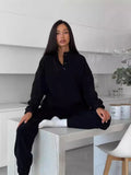 Fongt New Casual Jacket Suit Women's Solid-Colored Velvet Trousers Two-Set