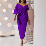 Fongt Party Dress Women's Sexy Big Bow Bow Open Dress Bag Hip Dress Dress