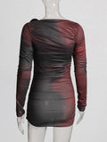 Yujie Style Dress Spring 2025 New Sexy Hottie Fashion Shoulder Brae Folding Short Dress