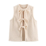 Fongt Multi-Color Round Tie With Sleeveless Vest Top 2025 New B88798