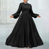 ZANZEA Women Muslim Dresses Islamic Clothing Kaftan Solid Robe Casual Loose Dress Full Sleeve Morocco Abaya Hijab Long