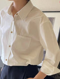 Fongt 2025 New Women's French Retro White Shirt Loosely Set High-End Small Long-Sleeved Shirt