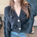 Fongt Outfit New Temperament Loose Outside Wear Knit Jacket Female Design Sense Bow Short Sweater Cardigan Coat Female-Outfit