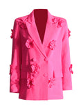 Fongt Chic Personality Suit 2025 Autumn New Heavy Industry Splicing Flowers Decoration Suit Jacket Woman
