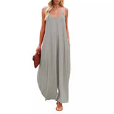 Fongt Wide Leg Trousers Women 2025 Summer New Solid-Colored Bag Casual Jumpsuits