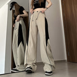 Contrasting Straight Leg Sweatpants-Outfit