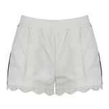 Fongt Wind Lace Lace Stripes Color Woven Shorts Women Low Waist Rope Tie-Outfit