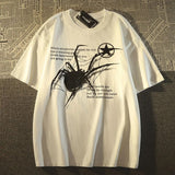 Dark Goth Y2K Spider Graphic T Shirts Mens Oversized Short Sleeve Tops Hip Hop Street Summer Cotton Tee Harajuku