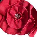 Red Fashion Big Flower Body Sleeveless Tight Casual Long Banded Dress Evening Dress Women's