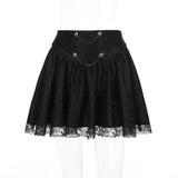 Summer New Dark Wind Shoulder Flocking Blouse Sexy Hot Girl Slim Short Skirt Girl-Outfit