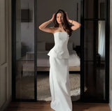 Fongt 2025 New Women's Breast-Wear Pure Color Half-Dress Temperament Fashion Suit