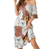 Fongt Pajamas Cartoon Printed Dress Dress Home Clothes