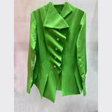 White Slim Shirt For Women Lapel Long Sleeve Patchwork Irregular Solid Button Through Blouse Female Fashion