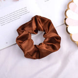 inches Women Multicolor Silk Scrunchie Elastic Handmade Hair Band Ponytail Holder Hairband Headband Hair