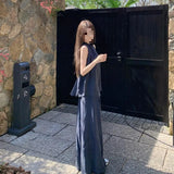 Fongt Super Fire Summer Dress A Complete Set Of Korean Senior Sense Age-Reduction Sports Leisure Sleeveless Top Leg Pants Two Sets