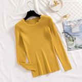 Casual Five Color Slim Pit Knitted Sweater Long Sleeve Irregular Neck High Street All-match Pullover 2021 Winter New