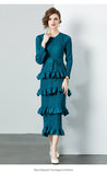 Fongt Folded Dress Woman 2025 New Design Feel Fat Mm Fashion Temperament Reduction Cake Skirt
