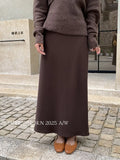 Fongt Xixi 2025 Autumn White Standard Temperament Commuter Solid Color Thin Waist Half-Body Skirt With Hip Pencil Skirt 85279