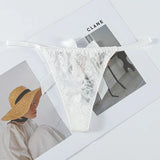 Lace Sexy Thong Women's Back Hot Bow Bikini Low-Waisted Breathable