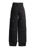Small Street Style Trousers 2025 New Detachable Multi-Buckle Design Sense Irregular High-Rise