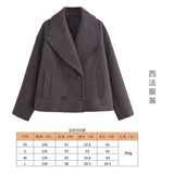 Fongt Women's Autumn New Fashion Asymmetric Blending Short Loose Coat Coat