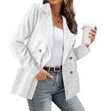 Jacket Sexy V Neck Small Suit Jacket Autumn New Women blazer Slim Solid Color Long Sleeves Coat Elegant Office Lady