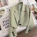 Fongt Spring And Autumn Jade Green Season New Students Versatile Small Suit Fashion Girl-Outfit