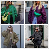 Fongt Women's Clothing 2025 Winter Baseball Suit Loose Jacket Cotton Coat A19518