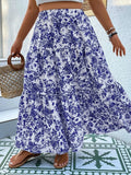 Fongt Women's Clothing 2024 Summer New Printed Woven Half-Dress
