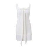 Fongt Summer New Women's Sexy Low-Cut Bow Tie Top Half Body Small Buttock Skirt Suit