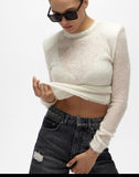 Fongt For Autumn And Winter Short Hollow Knitted Sweater Women Solid Color Leisure Long-Sleeved Top