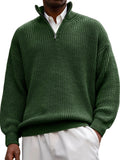 Fongt New Fashion Men's Sweater Casual Long Sleeve Half Zipper Collar Polo Shirt Top Men